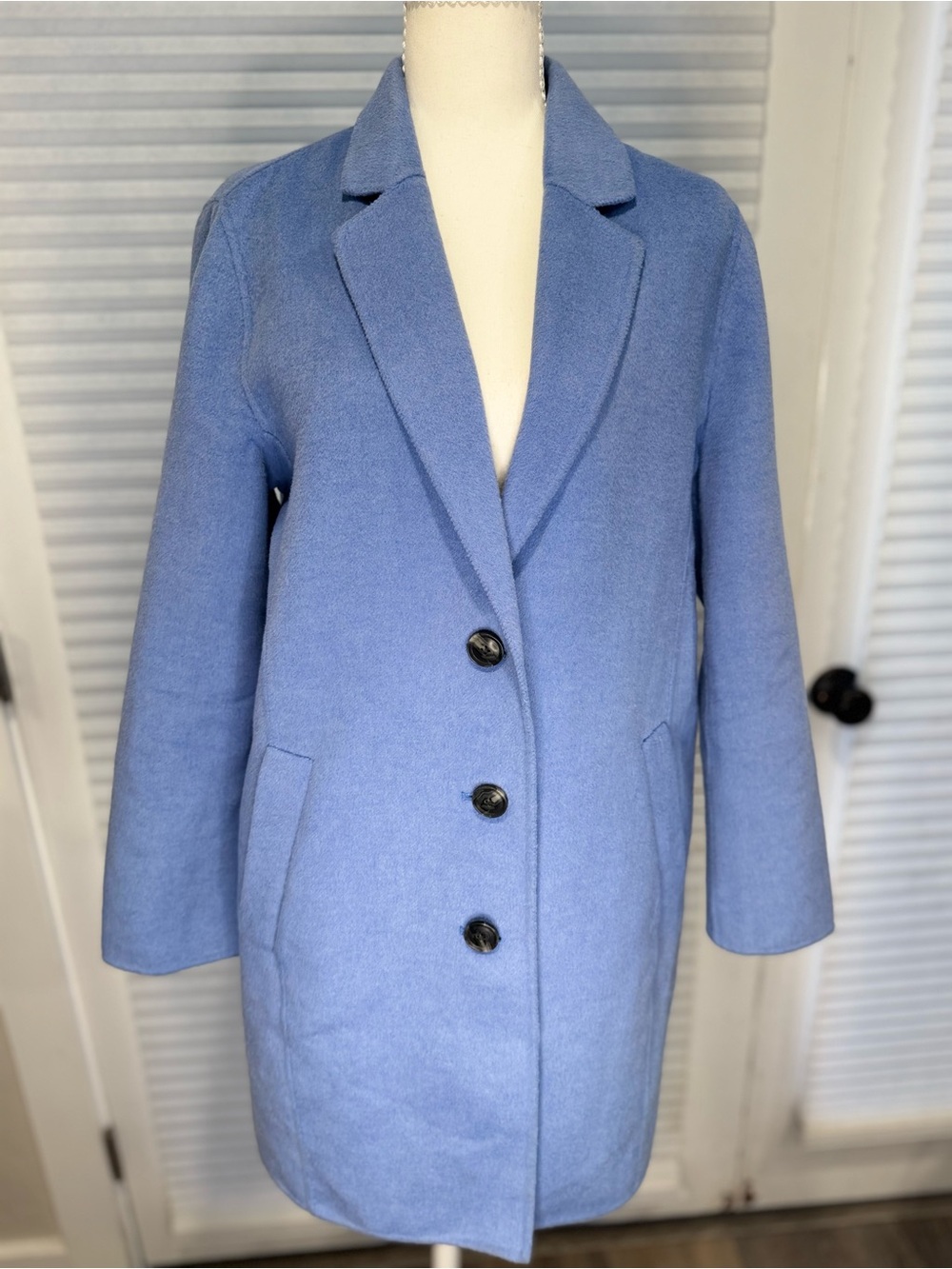 Banana Republic Light Blue Wool Coat - Picture 2 of 5